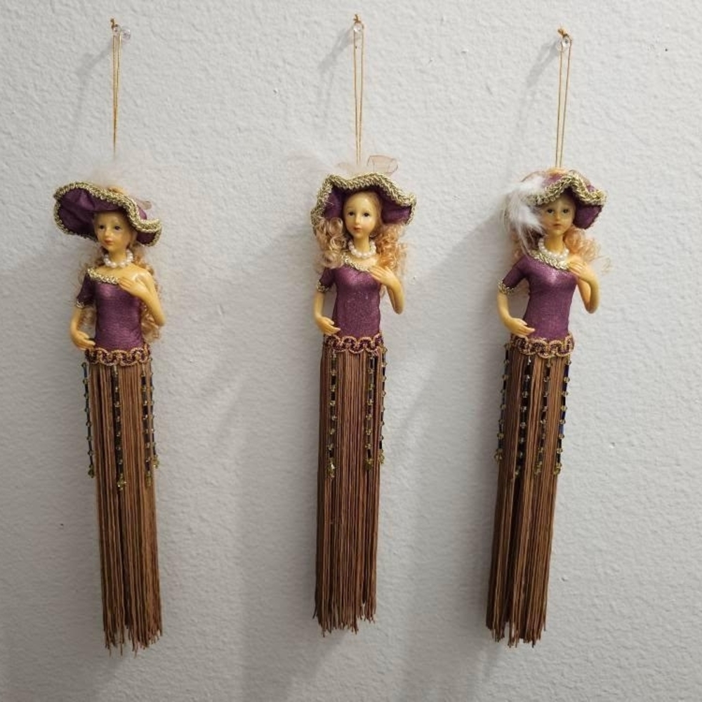 Purple and Brown Hanging Doll Ornaments